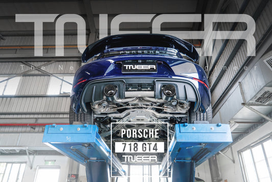 Tneer Exhaust tillverkar premium sportavgassystem.  Tneer Avgassystem Porsche 718 Cayman GT4 - TNEER